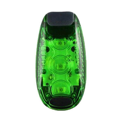 Bicycle Tail Light 5 LED Red For Night Cycling And Running compact clip-on 5-LED red rear safety light for belt, bag, or bike (green casing shown)