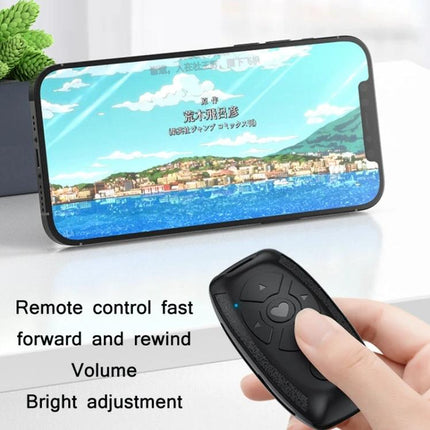 Versatile Car Key Shaped Bluetooth Remote for Selfies and Videos - compact black ABS remote controlling phone for hands-free selfies and videos