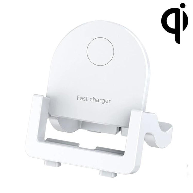 KH18 15W Vertical Wireless Fast Charger With Phone Holder Black White - white vertical wireless stand fast charger with phone holder