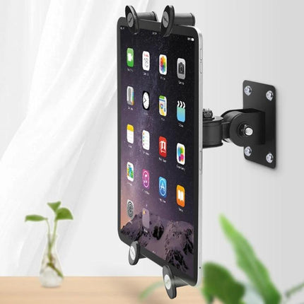 Secure Wall Mount Bracket for 7 to 13 Inch Tablets with Anti-Theft Design — adjustable black tablet wall mount for living room or office
