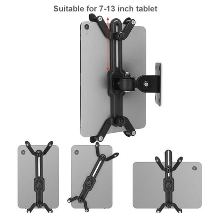 Secure Wall Mount Bracket for 7 to 13 Inch Tablets with Anti-Theft Design - adjustable black tablet holder for living room or office mounting