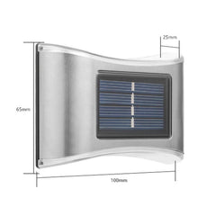 Stylish 6 LED Solar-Powered Stainless Steel Wall Lamp for Outdoor Gardens