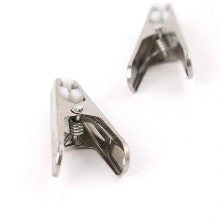 20 Pack Stainless Steel Laundry Clips For Clothes And Socks - corrosion-resistant stainless steel clips holding socks and small garments