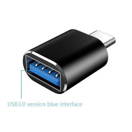 USB Adapter for Everyday Device Connections at Home – compact USB-C to USB-A adapter with blue USB3.0 interface for phone, tablet, laptop