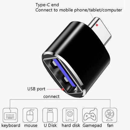 USB Adapter for Everyday Device Connections at Home – compact Type-C to USB adapter for keyboard, mouse, U Disk, gamepad and external drives