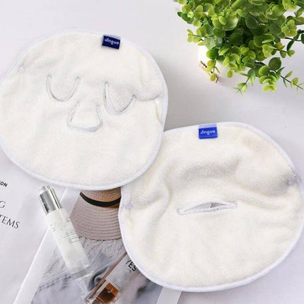 Hot And Cold Compress Facial Mask Towel With Three Holes And Straps soft breathable unisex compress towel for spa and home skincare