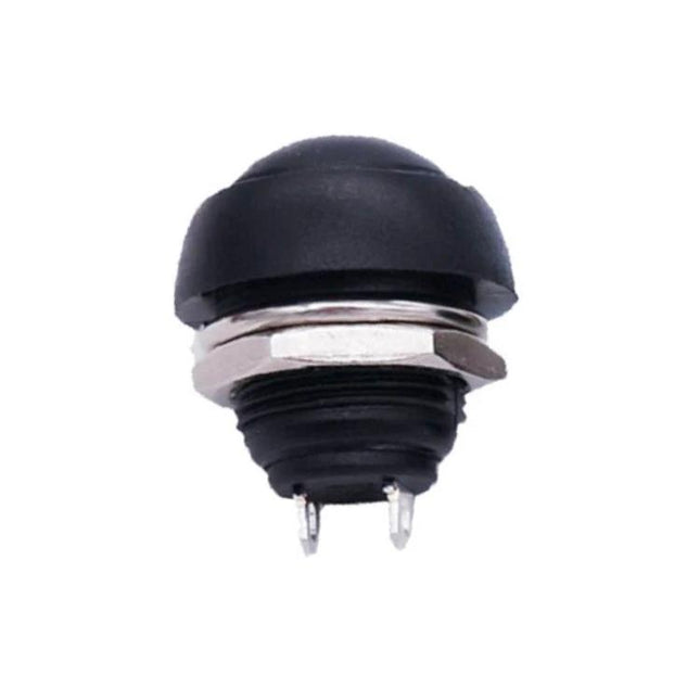 Small Waterproof Self-Reset Button Switches in Assorted Colors, 10 Pack - single black 12mm waterproof self-reset push button