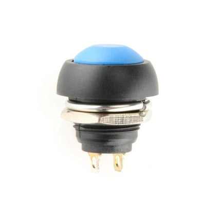 Small Waterproof Self-Reset Button Switches in Assorted Colors, 10 Pack - Blue 12mm Mounting Hole Momentary Push Button