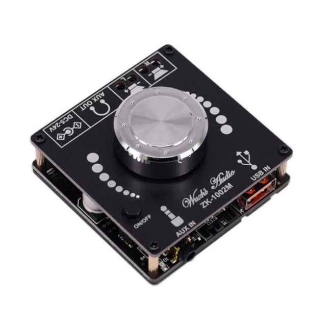 Mini Stereo Bluetooth Receiver for Wireless Audio Playback compact Bluetooth 5.0 adapter with volume knob, AUX and USB inputs for wired speakers