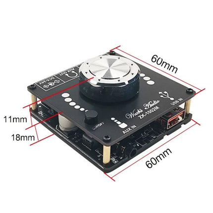 Mini Stereo Bluetooth Receiver for Wireless Audio Playback compact module with volume knob, AUX in, USB port and 60mm PCB for upgrading wired speakers