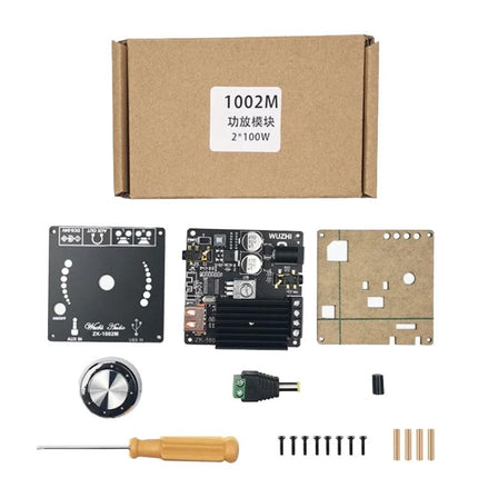 Mini Stereo Bluetooth Receiver for Wireless Audio Playback - compact Bluetooth 5.0 kit with PCB, volume knob, screws and enclosure for upgrading wired speakers