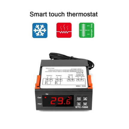 Aquarium Temperature Controller with Heating and Cooling Switch digital thermostat display 29.6°C for aquarium heating and cooling control