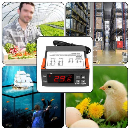 Aquarium Temperature Controller with Heating and Cooling Switch digital thermostat controller for aquarium heating and cooling, display 29.6°C