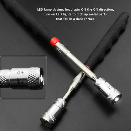 Handy Magnetic Tool for Retrieving Items in Daily Repairs - extendable LED magnetic pickup rod 20–82cm for screws and tools in tight spaces
