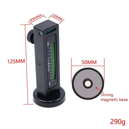 Essential Magnetic Tool for Vehicle Wheel Alignment - double bubble camber gauge with strong magnetic base, 125mm height, 50mm base, 290g