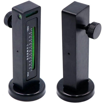 Essential Magnetic Tool for Vehicle Wheel Alignment - black magnetic camber gauge with double bubble and adjustment knob for DIY wheel alignment
