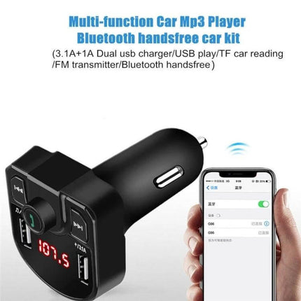 Car Bluetooth MP3 Dual USB Charger For In Car Audio compact Bluetooth 5.0 FM transmitter with dual USB ports and hands-free calling