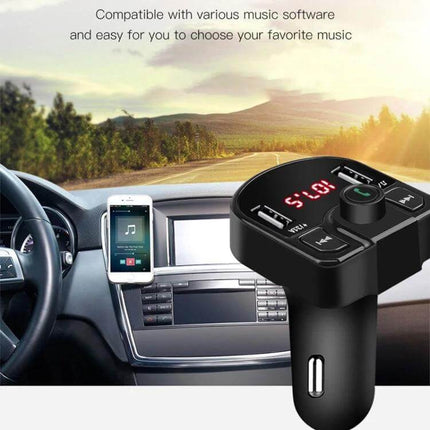 Car Bluetooth MP3 Dual USB Charger For In Car Audio compact Bluetooth 5.0 FM transmitter with dual USB and TF card playback