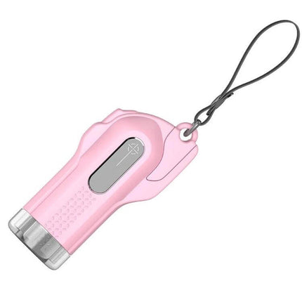Portable Emergency Safety Hammer with Seat Belt Cutter compact pink keychain tool for car window breaking and belt cutting