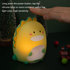 Dinosaur-Themed Silicone Touch Sensor Night Light for Kids' Bedrooms