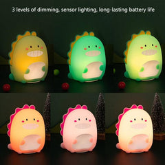 Dinosaur-Themed Silicone Touch Sensor Night Light for Kids' Bedrooms