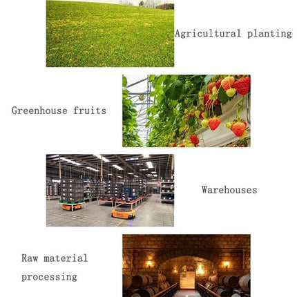 CO2 Air Quality Monitor with Temperature and Humidity Display showing LED readings for greenhouse, warehouse, and agricultural environments