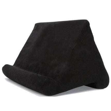 Comfortable Multi-Angle Pillow Holder for Tablets and Mobile Phones, 27x25x23 cm — black wedge stand for reading and watching videos