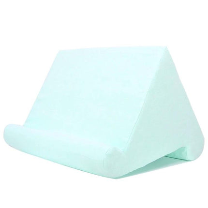 Comfortable Multi-Angle Pillow Holder for Tablets and Mobile Phones, 27x25x23 cm - mint wedge stand for hands-free viewing in bed or on couch