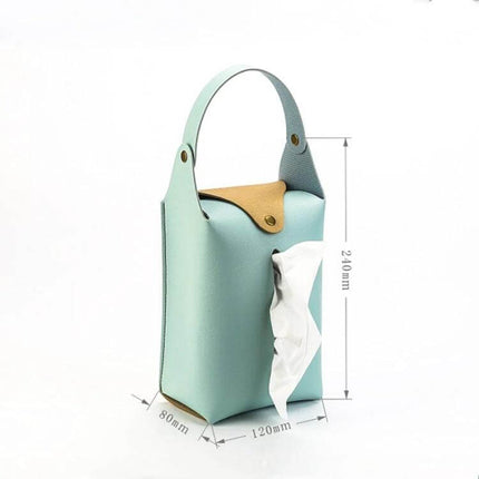 Suspended Car Hand Paper Towel Bag - Assorted Colors soft PU hanging tissue holder for car, office, or living room, tidy spill cleanup, 12x24x8cm