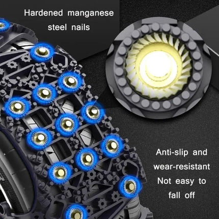 Emergency Snow Chains for Cars and SUVs, Fits 175-265cm Tires