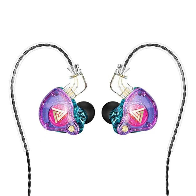 QKZ AK6 PRO HiFi Subwoofer In-Ear Wired Headphones with Mic, Colorful, Black, White, Green sparkling purple earbuds
