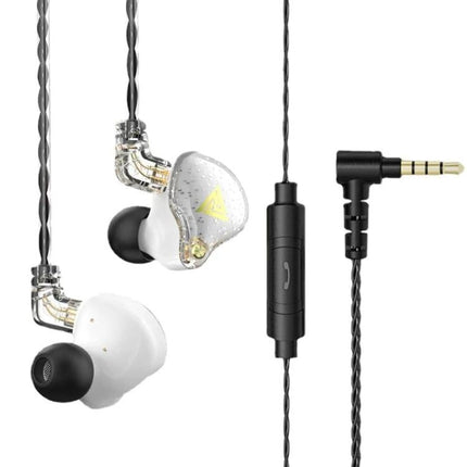 QKZ AK6 PRO HiFi Subwoofer In-Ear Wired Headphones with Mic, Colorful, Black, White, Green - clear white earbuds