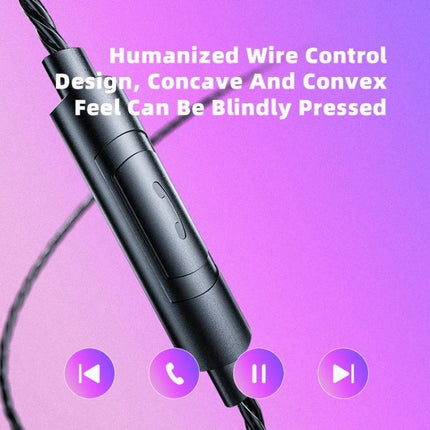 QKZ AK6 PRO HiFi Subwoofer In-Ear Wired Headphones with Mic, Colorful, Black, White, Green inline mic control close-up