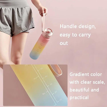 1000ml Gradient Plastic Sports Water Cup For Daily Hydration