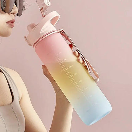 1000ml Gradient Plastic Sports Water Cup For Daily Hydration