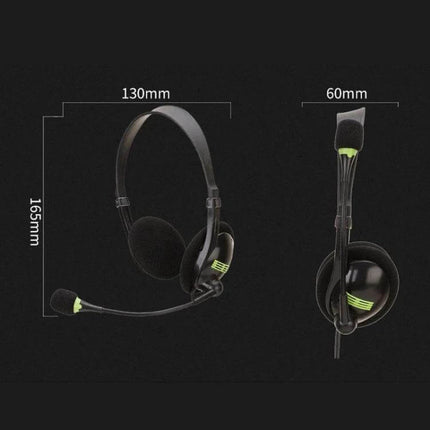 Wired Headset With Headband And Microphone For Calls And Meetings, lightweight ABS headset with mic and dimensions
