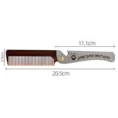 Compact Stainless Steel Beard and Hair Styling Comb