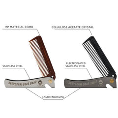 Compact Stainless Steel Beard and Hair Styling Comb