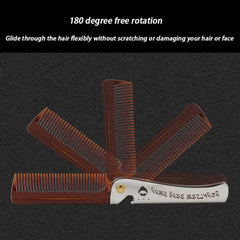 Compact Stainless Steel Beard and Hair Styling Comb