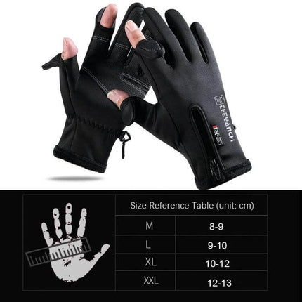 Outdoor Riding Gloves With Touchscreen Size M to XXL black cycling gloves with touchscreen tips and size chart