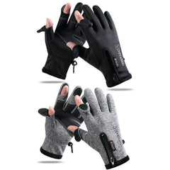 Guantes sin dedos con pantalla táctil listos para el invierno para deportes al aire libre y pesca