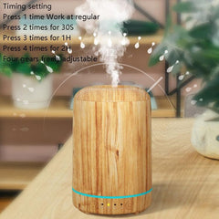 Wood Grain USB Aromatherapy Air Purifier with Colorful Night Light