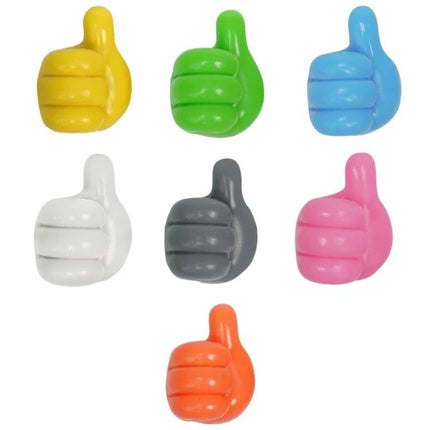 10 Pack Handy Cable Organizer Clips for Office Home and Car - colorful thumbs-up plastic cable holders, easy-install adhesive, 22x30mm, 10g