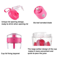 Portable 6-Blade Electric Juice Blender Cup