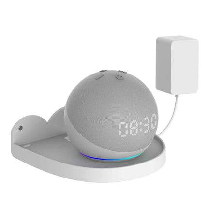 Echo Dot Wall Mount For Space Saving Cord Tidy In Kitchen Or Office showing Echo Dot on punch-free wall shelf