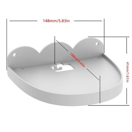 Echo Dot Wall Mount For Space Saving Cord Tidy In Kitchen Or Office white punch-free shelf showing dimensions and cable slot