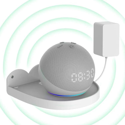 Echo Dot Wall Mount For Space Saving Cord Tidy In Kitchen Or Office - punch-free shelf holds Echo Dot and hides cable