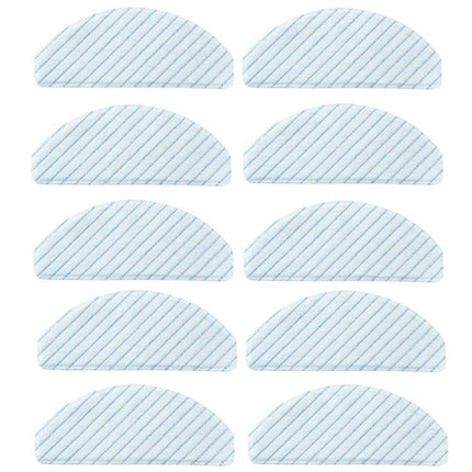 Ecovacs Deebot T8 Series Rag Mop Cloths for Floor Use, 10 Pack - reusable half-moon mop pads for hard floors