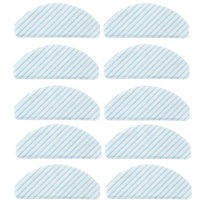 Ecovacs Deebot T8 Series Rag Mop Cloths for Floor Use, 10 Pack - reusable half-moon mop pads for hard floors