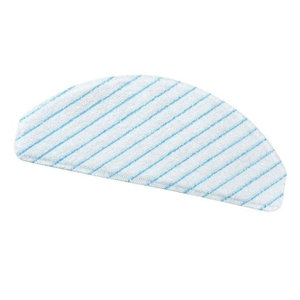 Ecovacs Deebot T8 Series Rag Mop Cloths for Floor Use, 10 Pack - white semi-circle reusable microfiber mop pad with blue stripes